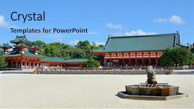  Presentation with heian - Presentation theme enhanced with heine - historic heian shrine in kyoto background and a light blue colored foreground
