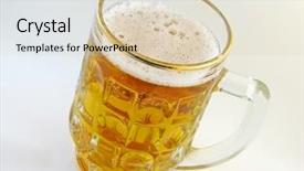  Presentation with beer - PPT layouts with heineken - beer glass isolated background and a lemonade colored foreground