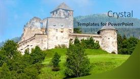  Presentation with castle - Amazing PPT theme having heinfels-castle-in-tyrol-austria backdrop and a light blue colored foreground