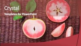  Presentation with show - Slide deck consisting of heirloom apple sliced to show background and a tawny brown colored foreground