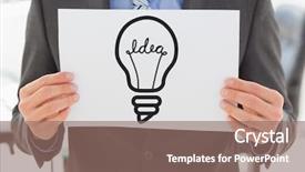  Presentation with business card - Slide deck enhanced with held by business man mid background and a coral colored foreground