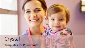  Presentation with pediatric - PPT theme consisting of held by female pediatric nurse background and a coral colored foreground
