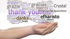  Presentation with friendship day - Presentation theme consisting of held in hands different language background and a white colored foreground