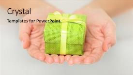  Presentation with gift of love - Presentation with held in outstretched cupped hands background and a lemonade colored foreground