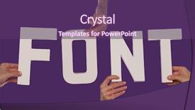  Presentation with wooden english letters alphabet - Presentation having held up over a purple background and a  colored foreground