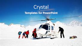  Presentation with mont blanc - Cool new PPT theme with heli-skiing-helicopter-mont-blanc backdrop and a ocean colored foreground