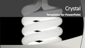  Presentation with saving - Cool new presentation theme with helice - energy saving lamp on black backdrop and a  colored foreground