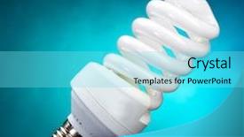  Presentation with saving - Colorful slide deck enhanced with helice - energy saving lamp on blue backdrop and a  colored foreground