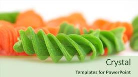  Presentation with italian - Audience pleasing theme consisting of helice - fusilli green and orange italian backdrop and a seafoam green colored foreground