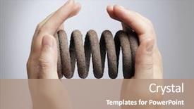  Presentation with old man - Presentation with helice - man holding an old rusty background and a coral colored foreground