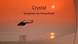  Presentation with helicopter - PPT theme with helicopter at sunset background and a red colored foreground