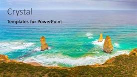  Presentation with white snow - Colorful presentation theme enhanced with helicopter-flight-over-the-scenic backdrop and a  colored foreground