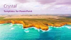  Presentation with pacific - Presentation design featuring helicopter-flight-over-the-scenic background and a lemonade colored foreground