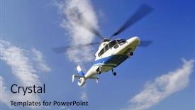  Presentation with helicopter - Slide set with helicopter in the air background and a teal colored foreground