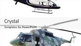  Presentation with helicopter - PPT layouts enhanced with helicopter isolated on the white background background and a white colored foreground