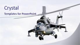  Presentation with air force - PPT theme featuring helicopter mi-24 hind - czech background and a sky blue colored foreground
