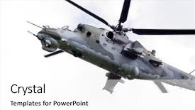  Presentation with air force - Presentation theme enhanced with helicopter mi-24 hind - czech background and a white colored foreground
