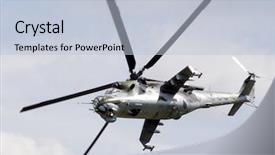  Presentation with air force - Amazing PPT theme having helicopter mi-24 hind - czech backdrop and a light blue colored foreground