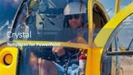  Presentation with cockpit - PPT layouts consisting of helicopter-pilot-in-the-cockpit background and a ocean colored foreground