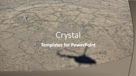  Presentation with helicopter - Amazing PPT theme having helicopter-shadow-on-tundra-landscape backdrop and a gray colored foreground