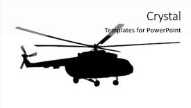  Presentation with helicopter - Slides featuring helicopter silhouette isolated background and a white colored foreground