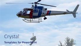  Presentation with helicopter - Audience pleasing presentation consisting of helicopter-winching-up-an-accident backdrop and a sky blue colored foreground