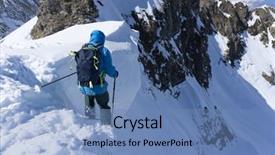  Presentation with app for create detergent powder add - Slide set with helio - skier in deep powder extreme background and a  colored foreground