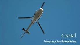  Presentation with helicopter - Beautiful slides featuring heliport - helicopter in the air backdrop and a  colored foreground