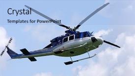  Presentation with helicopter - Theme enhanced with heliport - police helicopter background and a  colored foreground