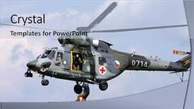  Presentation with rescue helicopter - Audience pleasing presentation theme consisting of heliport - rescue helicopter backdrop and a light blue colored foreground