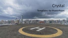  Presentation with china guangzhou - Beautiful slides featuring heliport and skyline in guangzhou backdrop and a  colored foreground