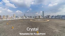  Presentation with china guangzhou - Theme with heliport and skyline in guangzhou background and a  colored foreground