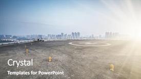  Presentation with china guangzhou - Beautiful theme featuring heliport and skyline in guangzhou backdrop and a  colored foreground