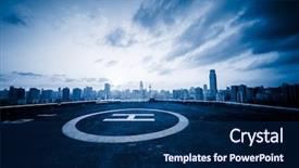  Presentation with china guangzhou - Slides with heliport and skyline in guangzhou background and a  colored foreground