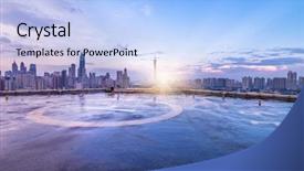  Presentation with china guangzhou - Amazing presentation theme having heliport and skyline in guangzhou backdrop and a  colored foreground