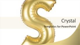  Presentation with balloon - Slides enhanced with helium balloons - gold balloon font part background and a blonde colored foreground
