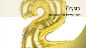  Presentation with gold glitter wedding anniversary - Presentation design consisting of helium balloons - gold balloon font part background and a yellow colored foreground