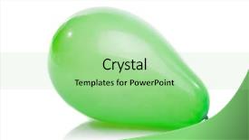  Presentation with helium - Cool new slide set with helium balloons - green balloon isolated on white backdrop and a mint green colored foreground