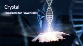  Presentation with biochemistry - Theme consisting of helix - biochemistry science concept background and a navy blue colored foreground