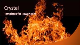  Presentation with flame - Presentation theme having hell fire - orange flame isolated on black background and a wine colored foreground