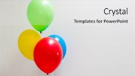  Presentation with baby shower gender reveal balloons - Presentation with hellium ballons - bunch of balloons background and a  colored foreground