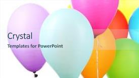  Presentation with pink and white balloons - Theme with hellium ballons - color balloons isolated on white background and a  colored foreground