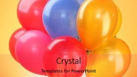  Presentation with balloons - PPT theme featuring hellium ballons - pink flying balloons background and a red colored foreground