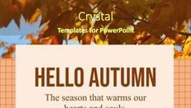  Presentation with campaign - PPT theme having hello-autumn-the-season background and a tawny brown colored foreground