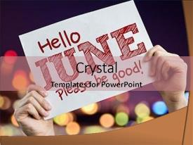 Hello June Powerpoint Template Hello June Please Be Good PPT template 65 | CrystalGraphics