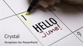  Presentation with hello june - Audience pleasing PPT layouts consisting of hello june backdrop and a white colored foreground