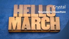  Presentation with vintage paper - Slide deck enhanced with hello-march-word-abstract and a ocean colored foreground