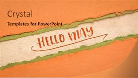  Presentation with web - Slides featuring hello-may-greeting-note-handwriting background and a gold colored foreground