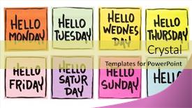  Presentation with black ink - Beautiful PPT theme featuring hello monday tuesday wednesday sunday backdrop and a yellow colored foreground