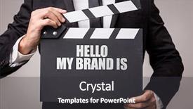  Presentation with brand loyalty - Presentation theme with hello my brand is background and a dark gray colored foreground